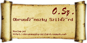 Obrusánszky Szilárd névjegykártya