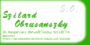 szilard obrusanszky business card